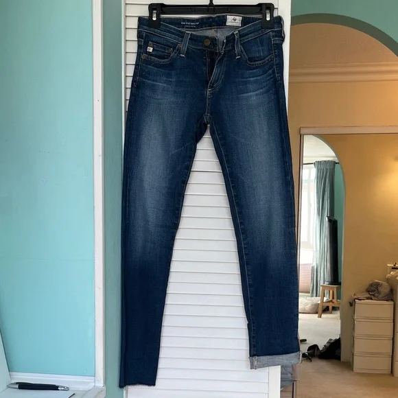 AG Jeans size 25 The Stilt Cigarette Roll-Up, raw hem, great condition - Picture 1 of 10